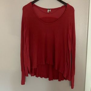 Free people burnt orange long sleeve shirt